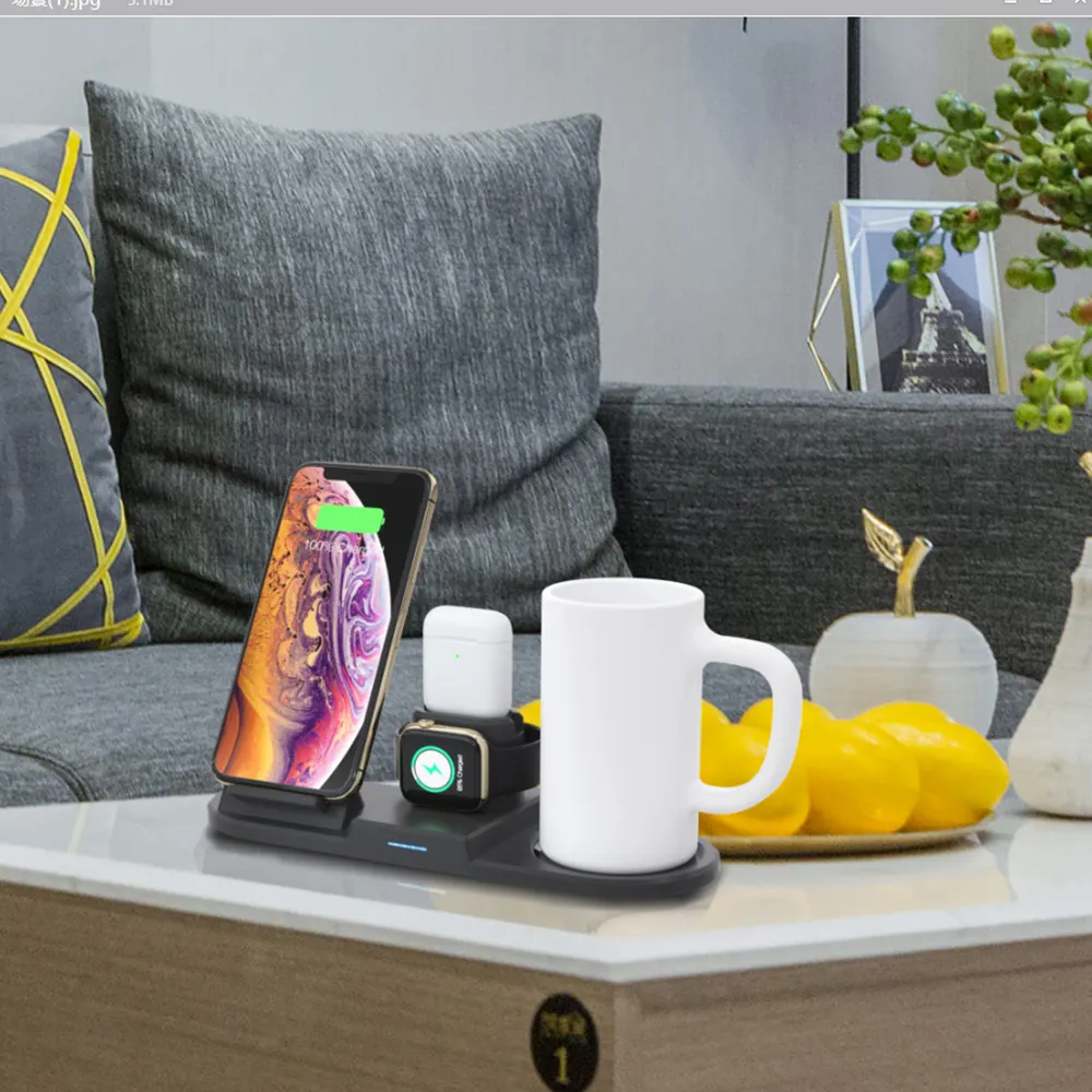 Qi 15 Вт Беспроводная зарядная подставка Быстрая зарядка для Apple Watch Series 5 4 3 2 1 Airpods 1 2 Iphone 11 Pro Max зарядная док-станция