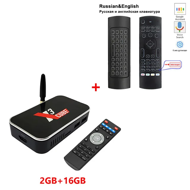 Ugoos X3 Cube Android Tv Box Amlogic S905x3 LPDDR4 2GB 16GB 2,4G 5G wifi LAN RJ45 1000M 4k HD телеприставка Ugoos X3 Cube Tv box - Цвет: X3 CUBE add RU mx3l