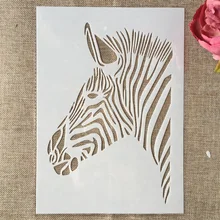 

29cm A4 African Zebra DIY Layering Stencils Wall Painting Scrapbook Coloring Embossing Album Decorative Template