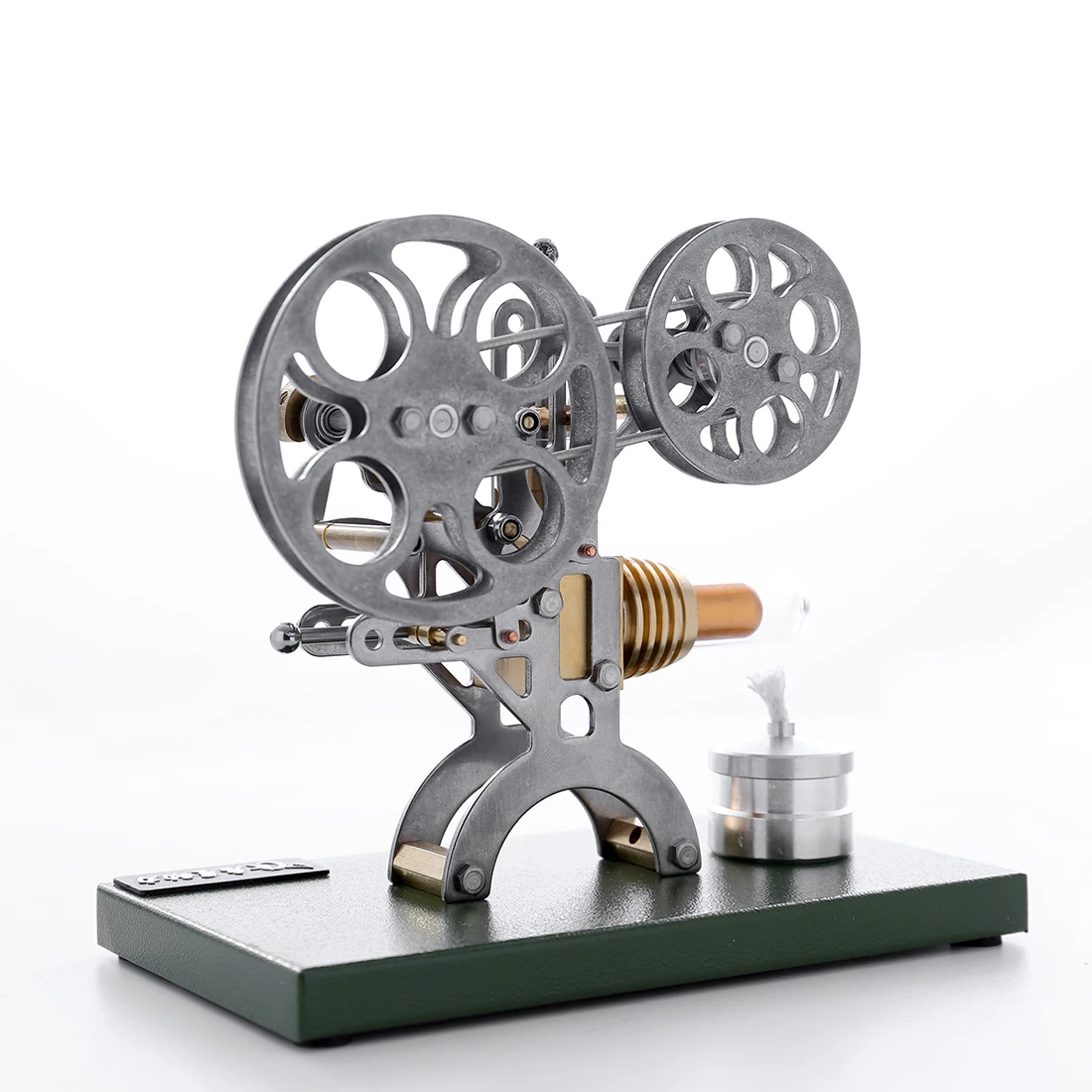 Retro Nostalgic Projection Stirling Engine External Combustion Engine DIY Steam Toy with Metal Base - DIY Assemble Version