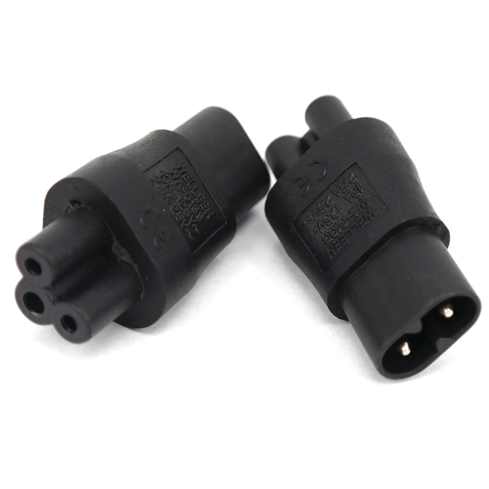 IEC 320 C5 to C8 adapter, IEC 320 C8 to C5 C6 TO C7 ,2-Pin C7 Para EC 3Pin  Female to 2Pin Male female power adapter AC Converter