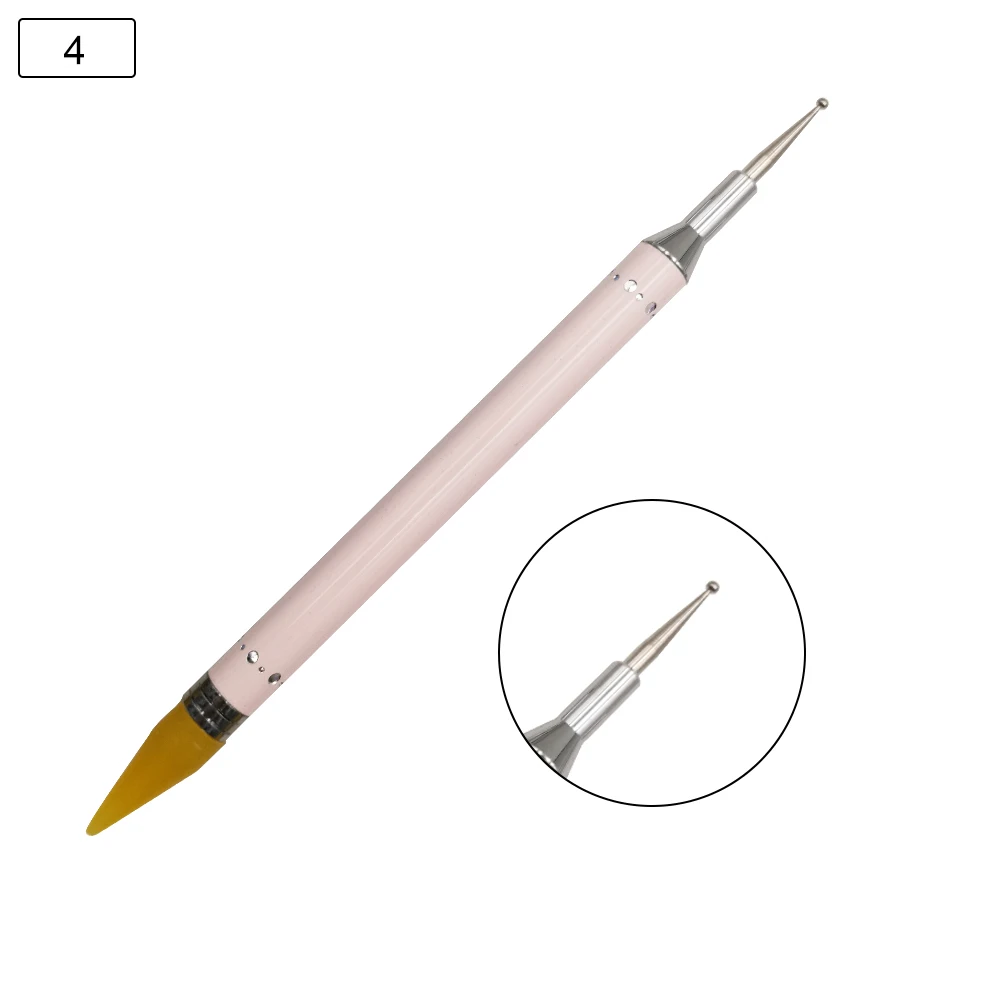 Ручка для ногтей в раскрашивающемся кристалле бусины точечный алмазный инструмент для украшения маникюра Стразы двусторонний воск