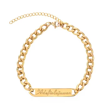 

AurolaCo Fashion Trend Custom Name Bracelet Personality New Handmade Jewelry Stainless Steel Bracelet Holiday Gift