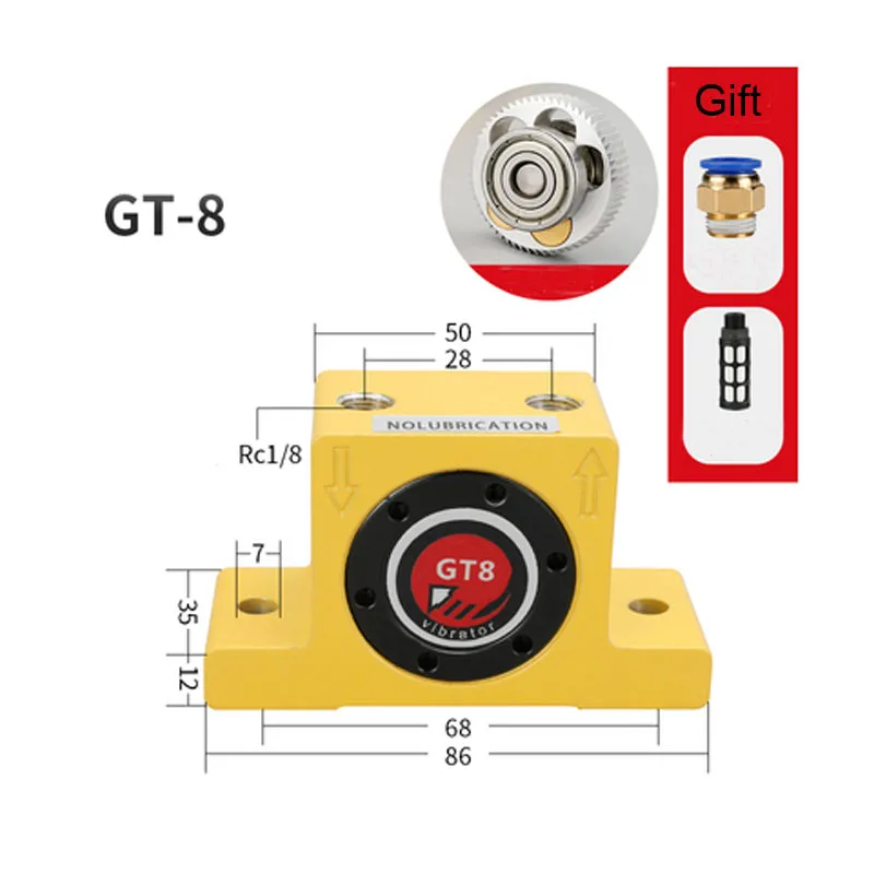 GT-8 GT-8 GT-10 Пневматический воздушный турбинный вибратор промышленный генератор воздушный роторный турбо-вибратор - Цвет: GT-8