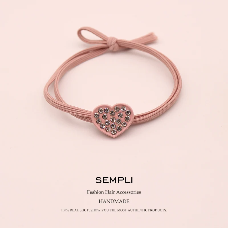 Small Love Black Popular Solid Elastic Hair Bands Wine red Headband Women Rubber Band Lady Letters Hair Accessories Scrunchie