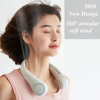 

Portable Neck Fan 360° Cooling Hanging Neck Fan Hands Free Neck Fan Rechargeable Mini USB Personal Fan Air Cooler