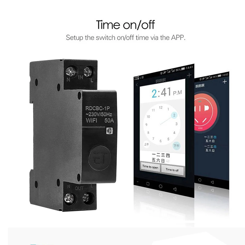 Smart Life(tuya) app 1P 18mm WiFi Smart Circuit Breaker Switch with  Alexa google home for Smart Home