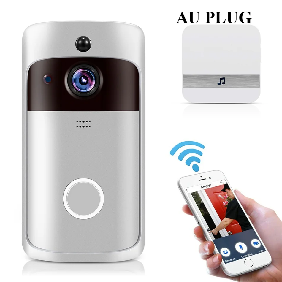 1080P Смарт IP видеодомофон wifi видео домофон дверной звонок wifi дверной Звонок камера ИК сигнализация беспроводная камера безопасности Белый звонок - Цвет: Doorbell Kit AU Plug