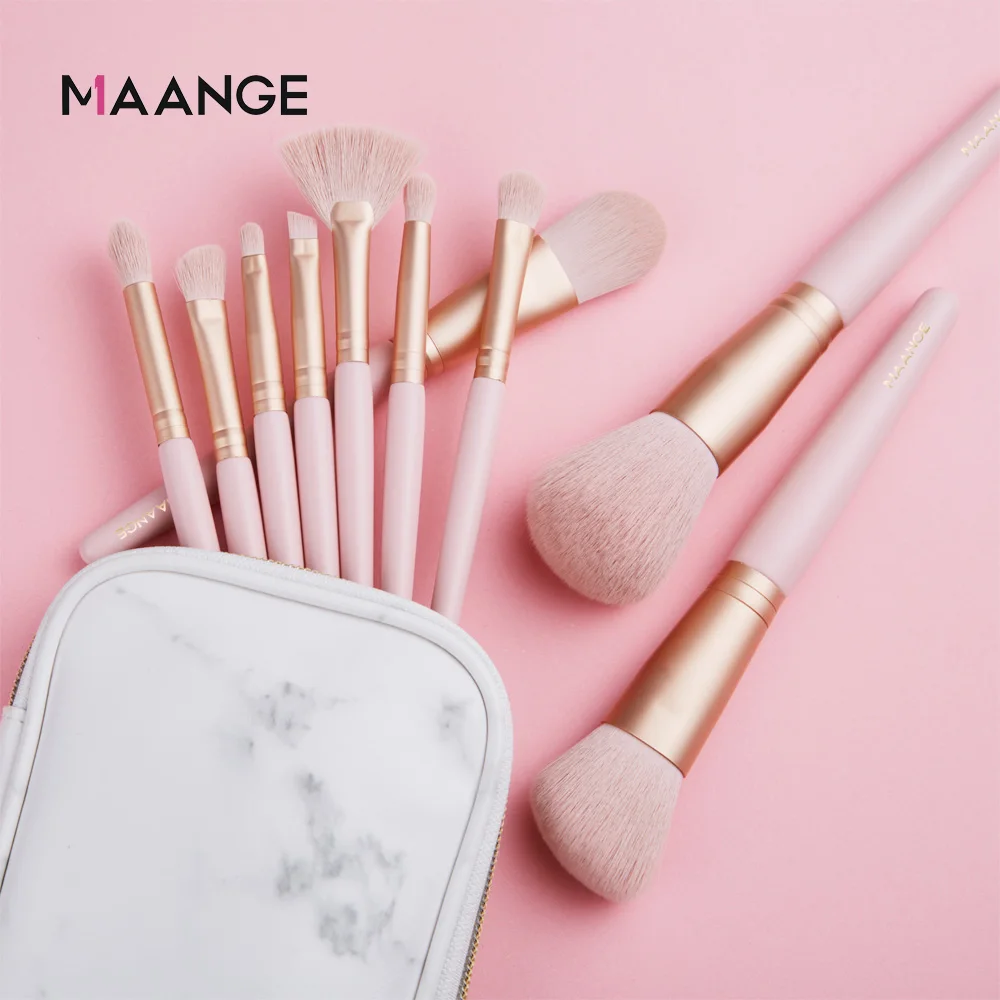 Online MAANGE Pro 10 stücke Make Up Pinsel Set Natürliche Weiche Haar Schönheit Powder Foundation Lidschatten Gesicht Make Up Kosmetik Pinsel