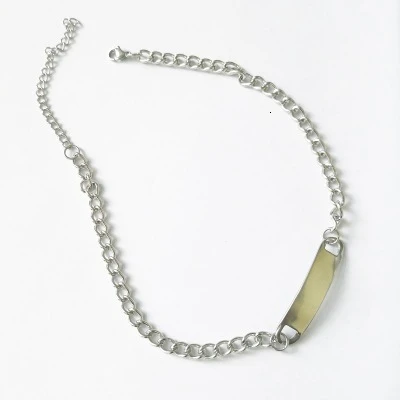 Necklace Корейская личность Простой нержавеющей стали Геометрическая короткая цепочка ожерелье ключица цепь воротник ожерелье женский хип-хоп ювелирные изделия - Окраска металла: Necklace