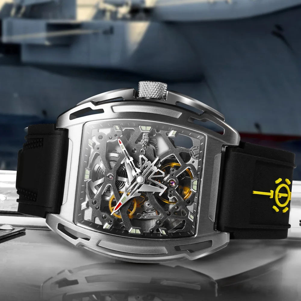 CIGA Design Orologio Automatico Uomo In Titanio Con Cinturino Silicone E Vetro Zaffiro