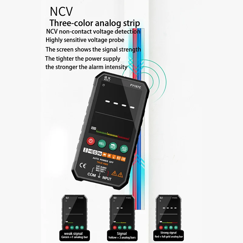 Digital Multimeter Smart Tester DC NCV Auto Range Transistor Temperature Voltage Professional Analog Multimeter Electrician Tool