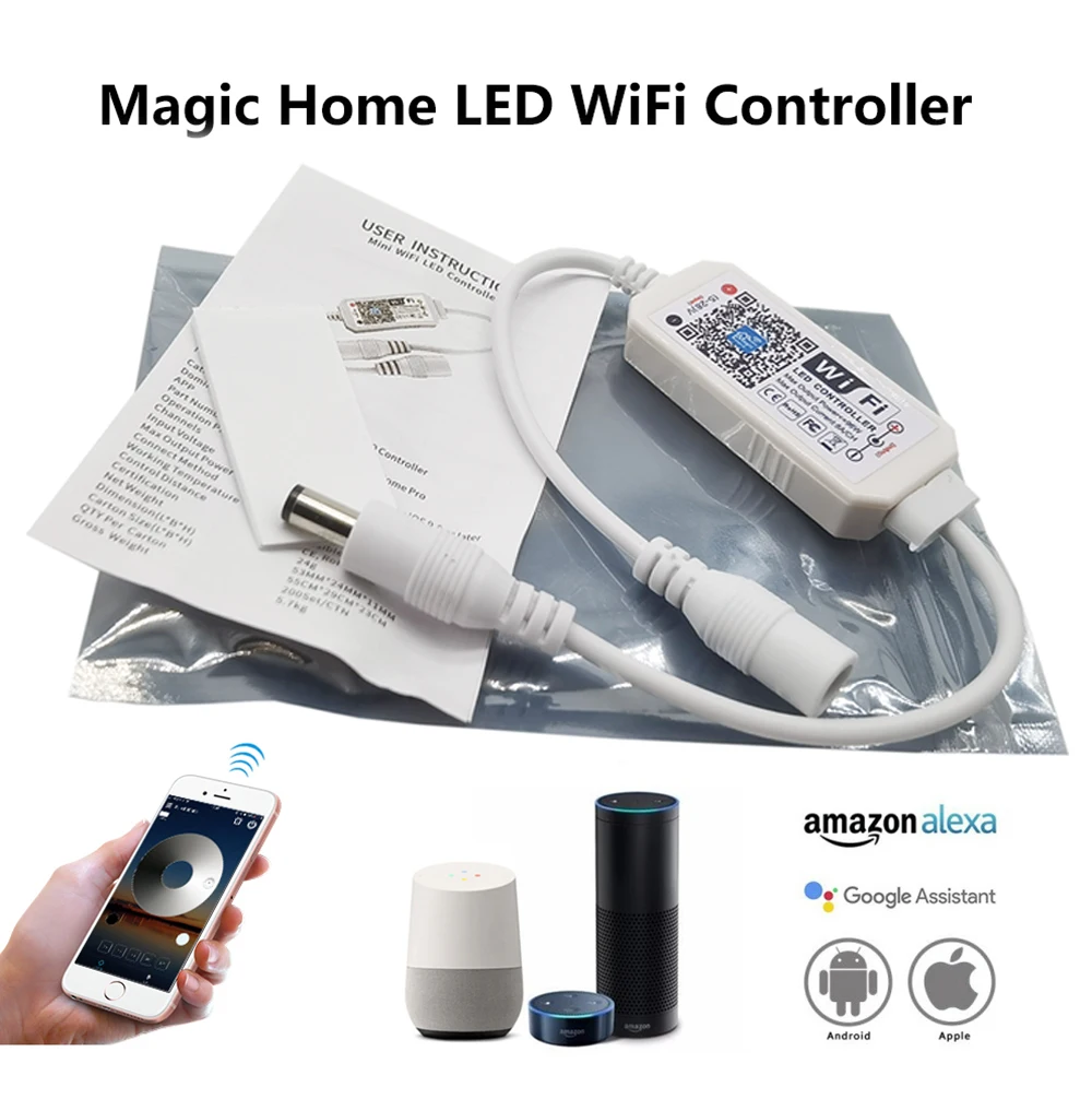 Беспроводной мини Wi-Fi контроллер Magic Home DC5-28 в с регулируемой яркостью одноцветные