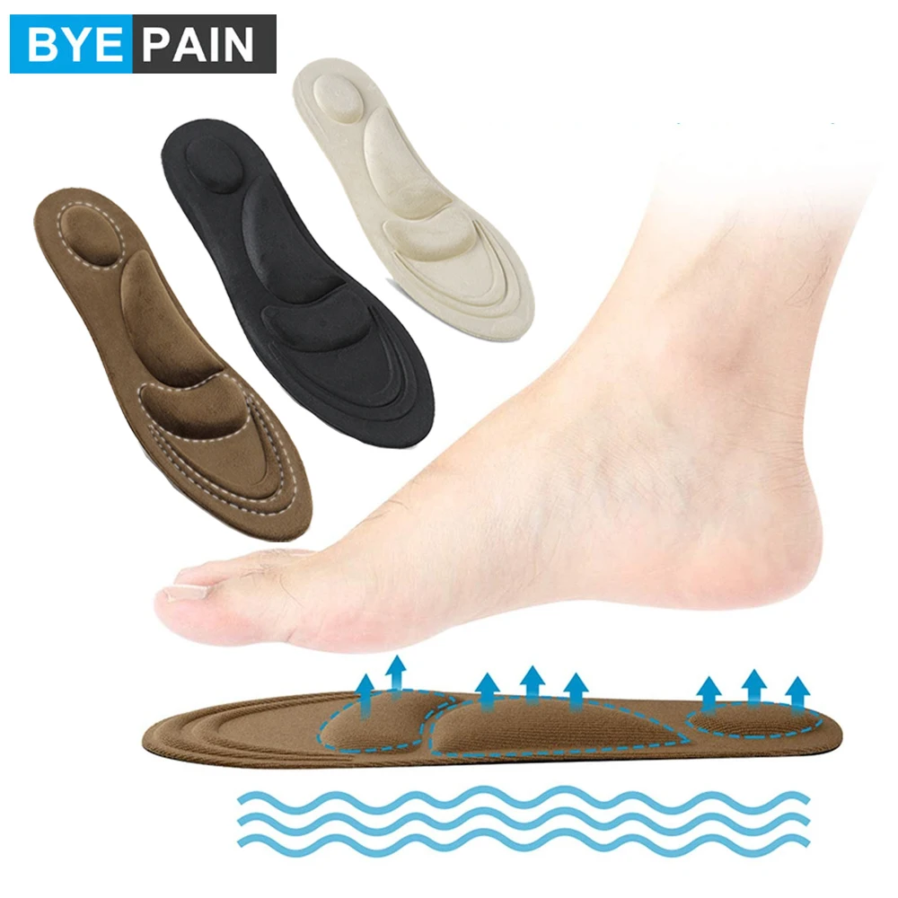 

1Pair 4D Velvet Soft Memory Foam Orthotic Insole Comfort Shoe Pad Pain Relief Insert Feet Care Pads Arch Support Orthopedic Pads