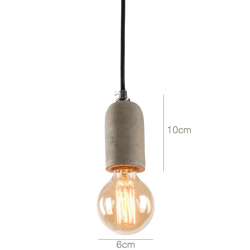 whitout bulb Натуральный бетонный светильник, серый цементный подвесной светильник s для гостиной, внутренний светильник с цоколем E27, Edsion лампа - Цвет корпуса: whitout bulb