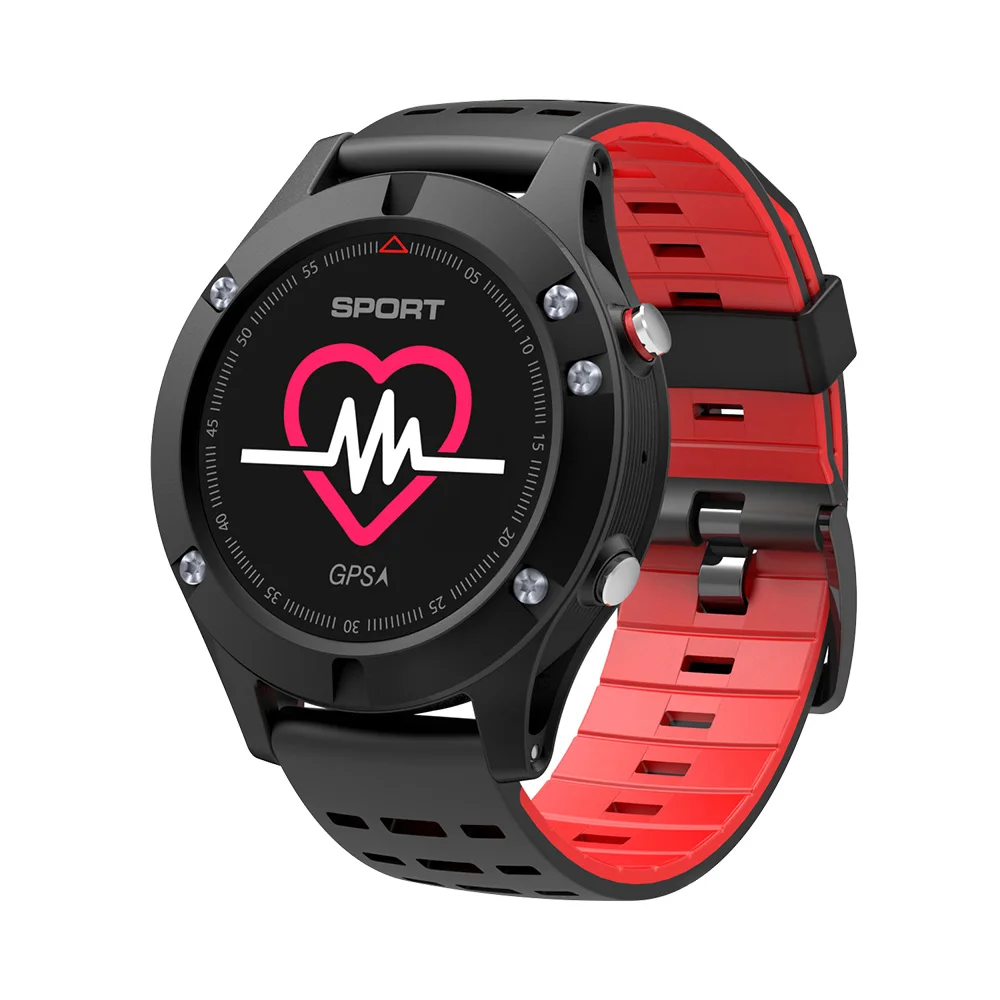 Black Red Gps Смарт-часы для iOS Android Smartwatch IP67 Водонепроницаемый Bluetooth 4,2 350 мАч батарея 0,95 дюймов OLED экран съемный ремешок - Цвет: Black Red