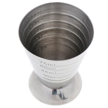 

New 75ml Metal Measure Cup Drink Tool w/ml/oz Shot Ounce Jigger Bar Mixed Cocktail Beaker 0.5-2.5oz / 15-75ml / 1-5Tbsp