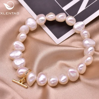 

XlentAg Anime High Quality Natural Pearls Bracelets Oval Pearl Angel Friendship Wedding Romantic Bohemian Luxury Jewrlry GB0923