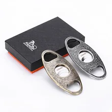 Бронзовый, серебристый цвет рельефный дизайн отверстие диаметр. 23 мм металлическая коробка для сигар резак гильотина сигарета режущий инструмент с подарочной коробкой