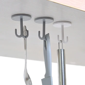 

6pcs Free Punching Wall Key Holder Wall-Mounted Kitchen Bathroom Hanger Wall Hanger Multifunction Free Punching Storage Hook