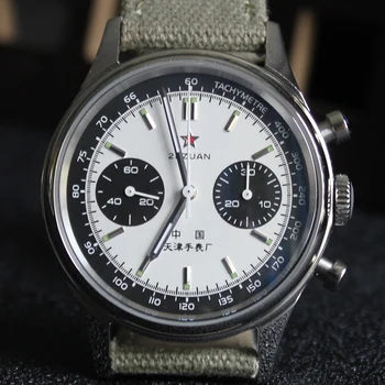 

Men Chronograph ST1901 Movement Watch 40mm Pilot watches mens Air force Sapphire Mechanical Wristwatch Clock reloj hombre 1963