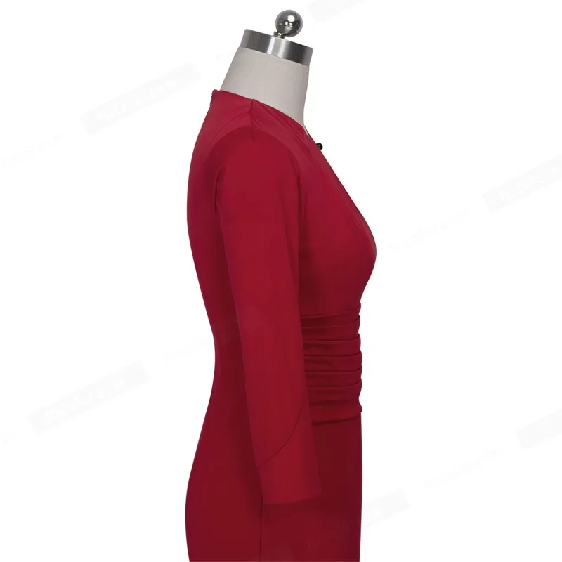 Хорошее-forever винтажное элегантное однотонное платье русалки, деловые вечерние платья, облегающее женское платье G823