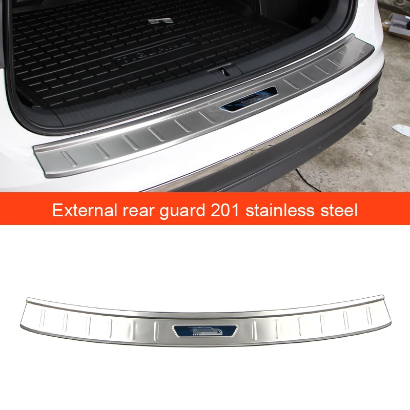 For Tiguan Second Generation Car Rear Trunk Guards Cover Trim Car Rear Bumper Trunk Guards Cover Fitting - Цвет: as picture