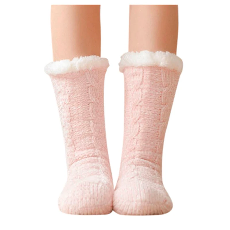 MN christmas socks Women Winter Cotton Socks Solid Thicker Anti-slip Floor Socks Carpet Socks calcetines mujer новогодние носки 6