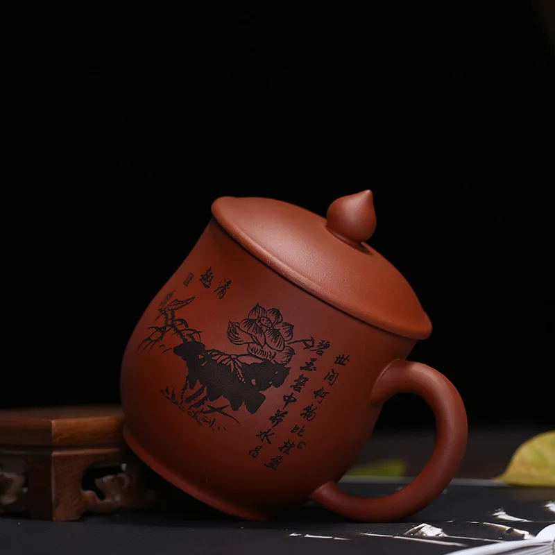 Промо-акция! Исин фиолетовый глиняный чай чашка с крышкой, фиолетовый чай чашка зернистость чайный набор на продажу китайский чайный горшок, китайская кружка