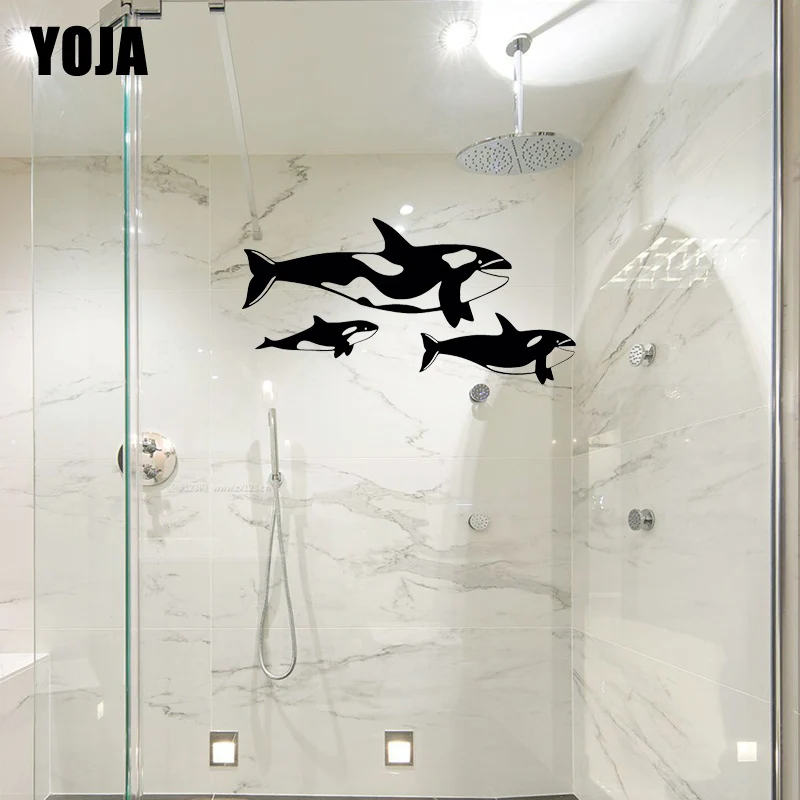 YOJA 15x30 см (одна группа) украшение дома Косатка стены Стикеры Ванная комната