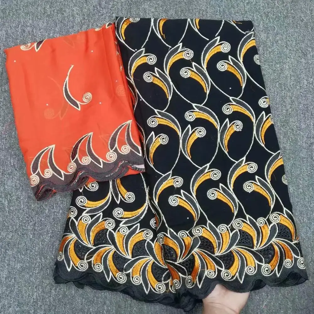 Африканская кружевная ткань высокого качества, хлопковое кружево для женщин, хлопок, швейцарское кружево из вуали, швейцарская ткань из Дубая 5+ 2 ярдов