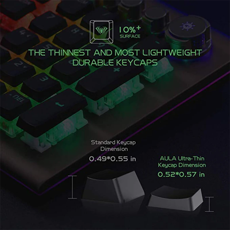 Механическая игровая клавиатура AULA с RGB подсветкой синий переключатель 108 клавиш