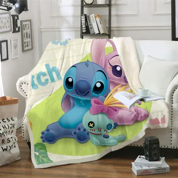 

NEW Cartoon Lilo & Stitch 3D Printed Fleece Blanket for Beds Thick Quilt Fashion Bedspread Sherpa Throw Blanket Adults Kids 05