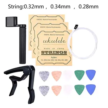 

15 Pcs/set Guitar Tool Set Ukulele Care Tools Wool Picks Strings Capo Tuning Replacement Supplies