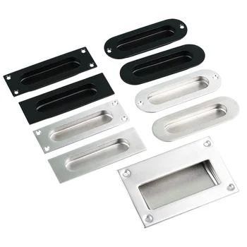 

Black Sliding Door Handle, Embedded Concealed Door Knob, 304 Stainless Steel Cabinet Drawer Hidden Buckle, Sliding Door Pull