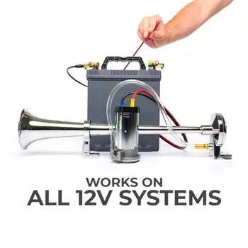 

450mm Single Tube Air Horn 12v Long Tube Zinc Alloy Whistle Car Modified Air Pump Electric Air Control Horn