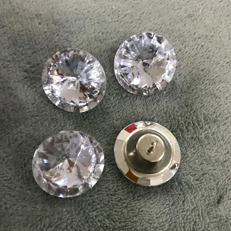 10pcs 25/30mm Acrylic Diamante Rhinestone Round Crystal Buttons Tufting Sofa Upholstery