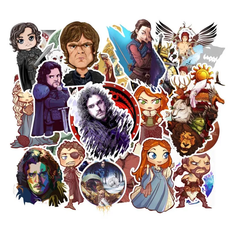 

100pcs Cartoon Stickers Game Of Thrones Stickers War TV Series For Luggage Car Laptop Notebook Decal Fridge Skateboard Sticker
