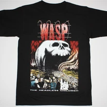 W A S. P. A La cabeza CHILDREN'89 avispa banda de HEAVY METAL RATT nuevo negro Camiseta cuello redondo Camiseta Retro