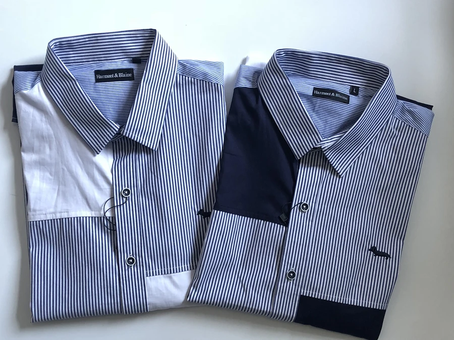 Новая мужская брендовая одежда Блузка Повседневная Деловая Лоскутная рубашка гармошка& Blaine280 блузки с длинными рукавами модные мужские рубашки