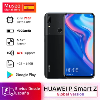 Перейти на Алиэкспресс и купить Глобальная версия смартфона Huawei P Smart Z, 4 Гб 64 ГБ, Восьмиядерный Kirin 710F, 16 МП, автомобильная всплывающая фронтальная камера 6,59 '', экран NFC 4000 мАч