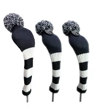 Golf clubs Headcover 3 Pcs/set Knitted for Driver Fairway Wood Navy blue