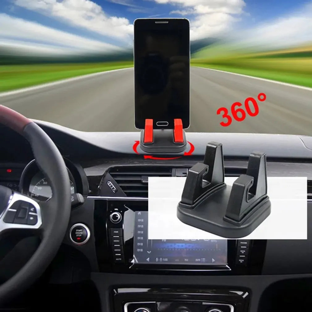 360 Degree Car Phone Holder Soft Silicone Anti Slip Mat Mobile Phone Mount Stands For Car GPS Dashboard Bracket 6 * 6 * 4.5cm