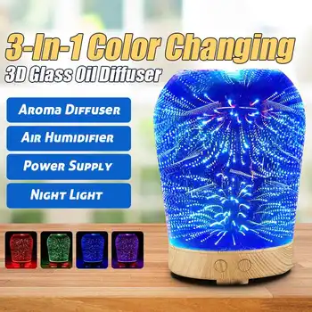 

3D Star Lighting Essential Oil Aroma Diffuser Portable Ultra-quiet Ultrasonic Aromatherapy Humidifier with 6 Color LED Lights