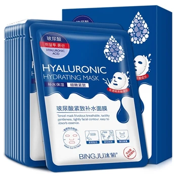 

10 Pieces Hyaluronic Acid Hydration Mask Pores Moisturizing Oil-control Anti-Aging Depth Replenishment Whitening