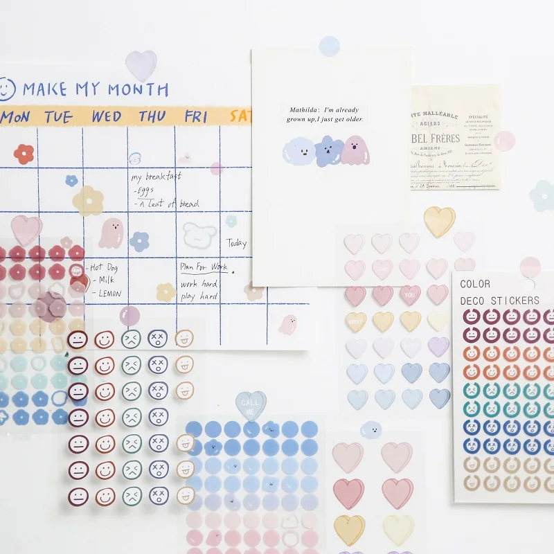 JIANWU 3sheets A Mouthful of Summer Series Basic Stickers Creative Transparent Fresh Journal Material Sticker School Supplies afbeelding