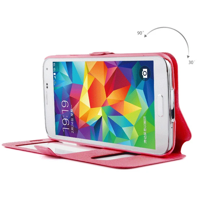 Luxury Smart Front Window View Leather Filp Cover Case for Samsung Galaxy A3 A5 A7 J1 J3 J5 J7 S8 Plus S7 S6 Edge S5