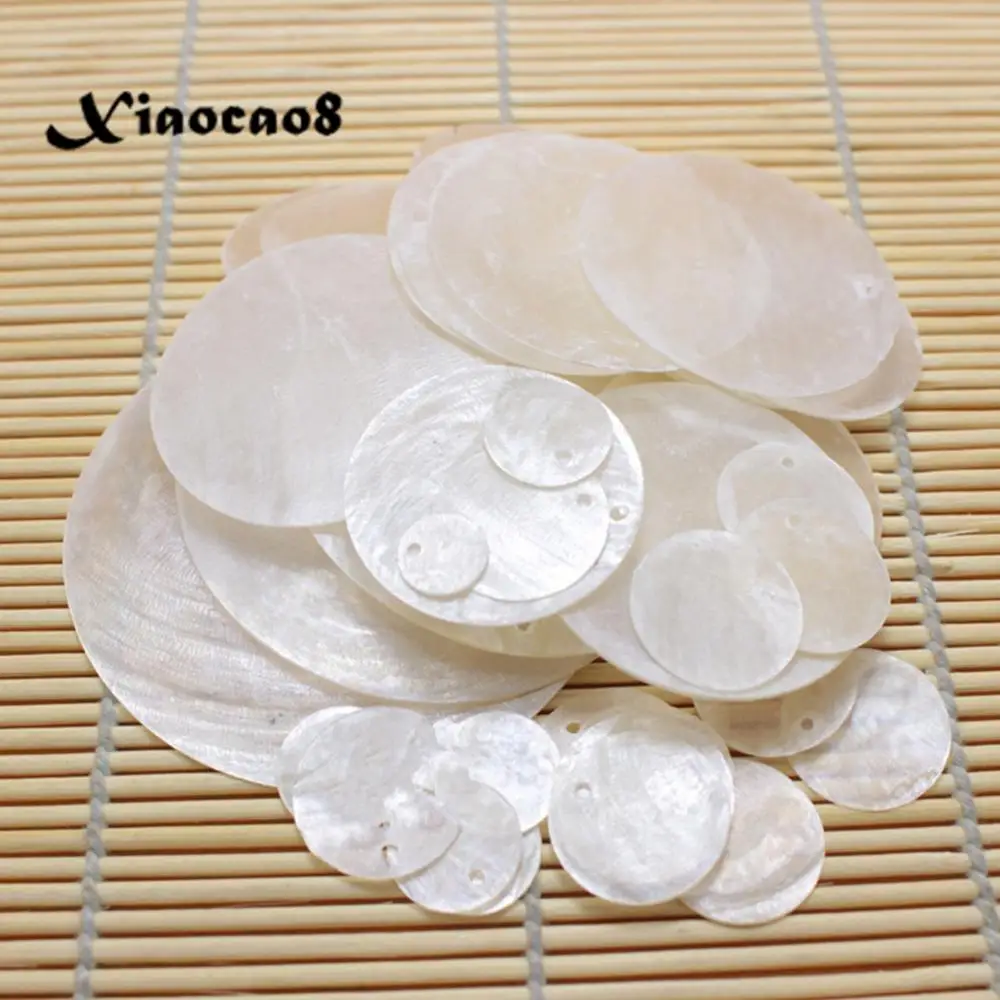 

10PCS Natural transparent 10-80mm mirror shell pendant diy handmade accessories pendulum for jewelry making earrings necklace