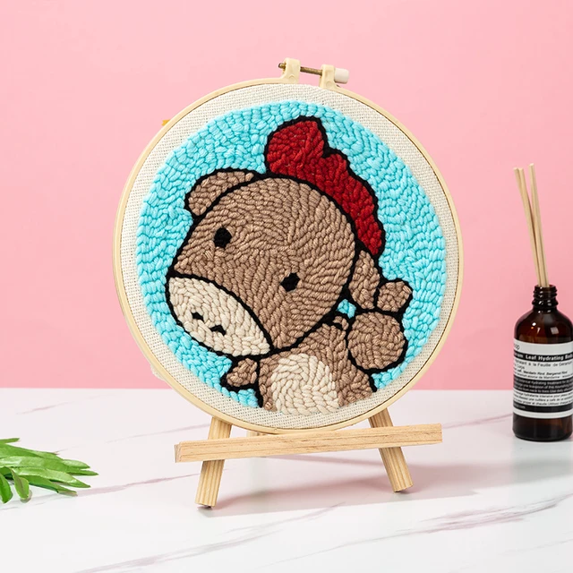 Round Sheep Punch Needle Embroidery Kit - Stitched Modern