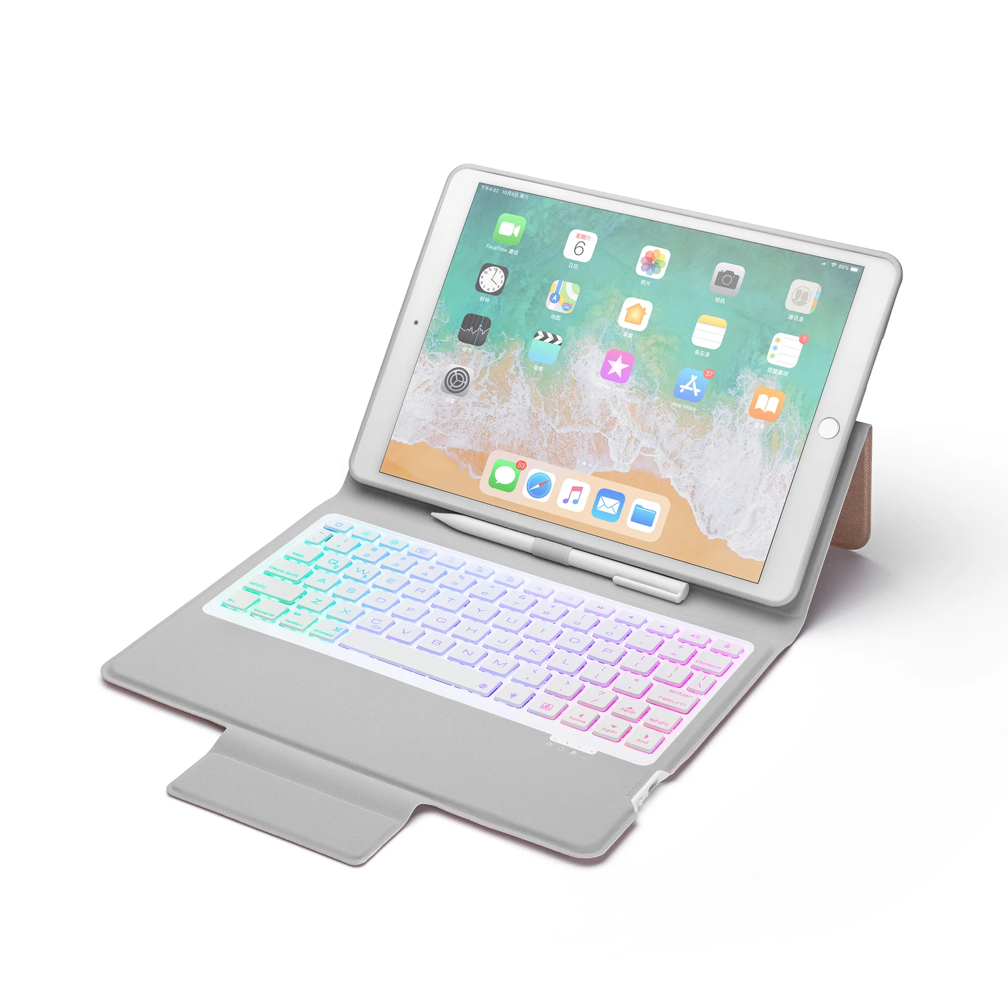 Чехол-клавиатура с подсветкой для Apple iPad 10,2 7 7 поколения A2197 A2200 A2198 A2232, чехол-накладка с карандашом